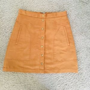 H&M brown faux suede high waisted skirt